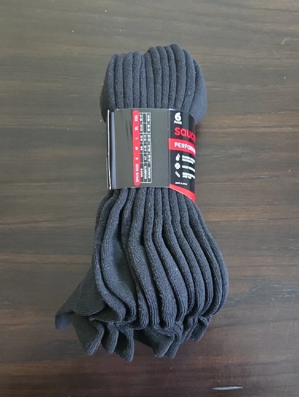 Saucony Black Performance Quarter Athletic Socks - Pack of 6